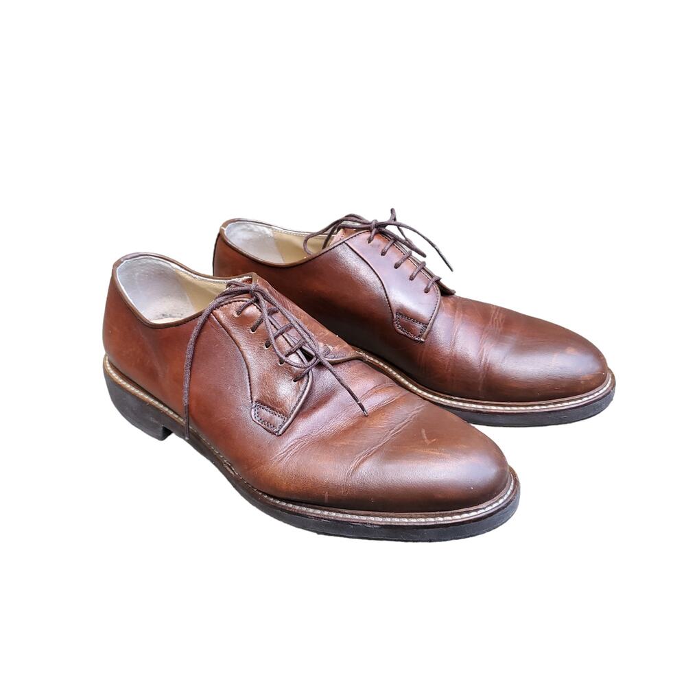 To Boot New York Brown Leather Lace Up Loafer Shoe Made in Italy Sz 8.5 - Picture 2 of 12